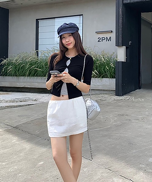 Girly Doll(ガーリードール)の「レイヤード風クルーネック半袖カットソー(Tシャツ/カットソー・レディース・グレー/ブラック/ブラウン・FREE)」の10枚目の写真