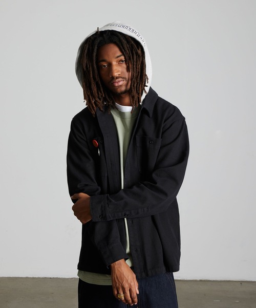 HUF(ハフ)の「OLYMPIA HOODED OVERSHIRT(シャツ/ブラウス・メンズ・ブラック・XL/L/M/S)」の4枚目の写真