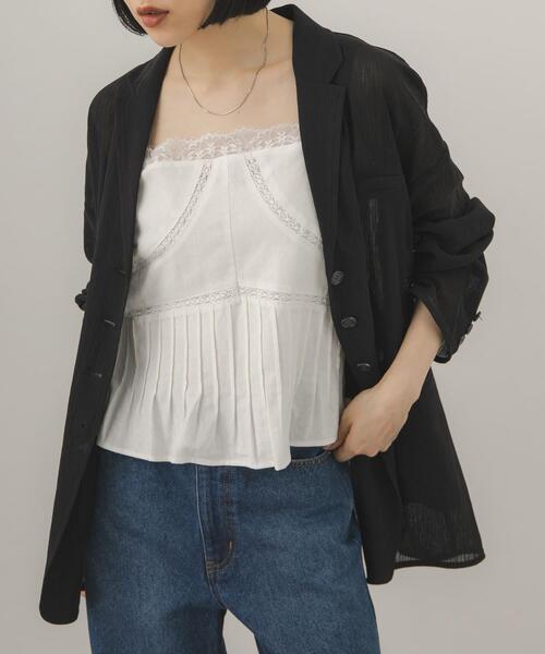 KBF(ケイビーエフ)の「レースワークビスチェ(キャミソール・レディース・ブラック/オフホワイト・ONE)」の15枚目の写真