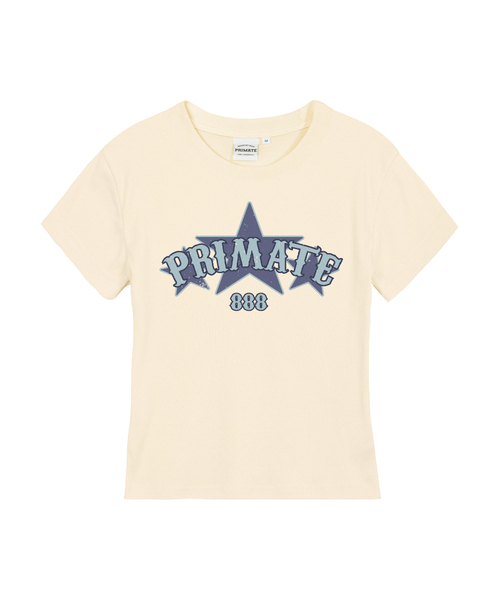 PRIMATE(プライメイト)の「PRIMODIUM レディース スリムフィット 半袖Tシャツ 4 COLORS(Tシャツ/カットソー・レディース・ホワイト/ブラック/クリーム/チャコール・SMALL/MEDIUM/LARGE)」の4枚目の写真