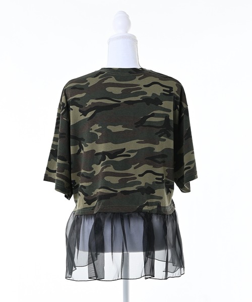 Narcissus(ナルシス)の「【Narcissus】カモフラペプラムTシャツ / 半袖 シアー 迷彩 フリル(Tシャツ/カットソー・レディース・カーキ・FREE)」の6枚目の写真