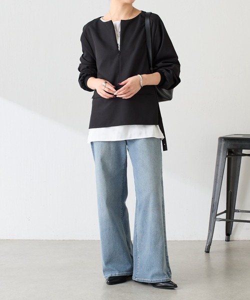 COLLAGE GALLARDAGALANTE(コラージュガリャルダガランテ)の「オフィスカジュアル/通勤服/袖リブジップブラウス(シャツ/ブラウス・レディース・オフホワイト/ベージュ/ブラック/チャコールグレー・FREE)」の17枚目の写真