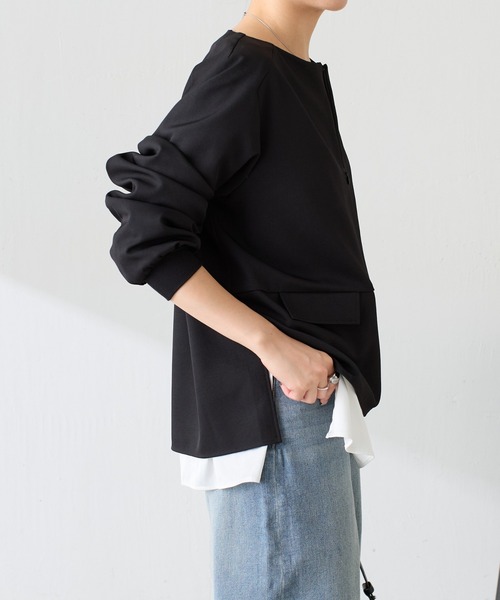 COLLAGE GALLARDAGALANTE(コラージュガリャルダガランテ)の「オフィスカジュアル/通勤服/袖リブジップブラウス(シャツ/ブラウス・レディース・オフホワイト/ベージュ/ブラック/チャコールグレー・FREE)」の22枚目の写真