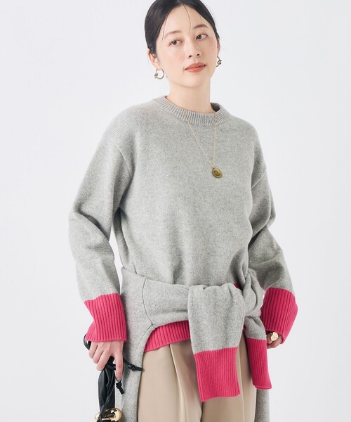 NOLLEY’S（ノーリーズ）の「【WEB＆店舗限定カラーあり】MUSICクルーネックプルオーバー（ニット/セーター・レディース・グレー系その他/チャコールグレー/ベビーピンク/ブルー系その他7/グレー系その他2・38）」の3枚目の写真