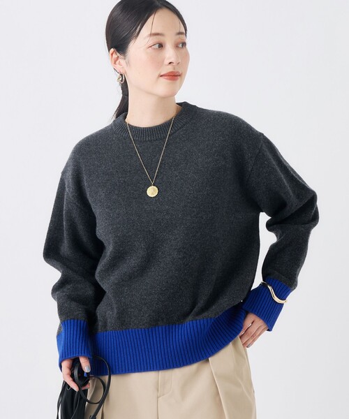 NOLLEY’S（ノーリーズ）の「【WEB＆店舗限定カラーあり】MUSICクルーネックプルオーバー（ニット/セーター・レディース・グレー系その他/チャコールグレー/ベビーピンク/ブルー系その他7/グレー系その他2・38）」の4枚目の写真