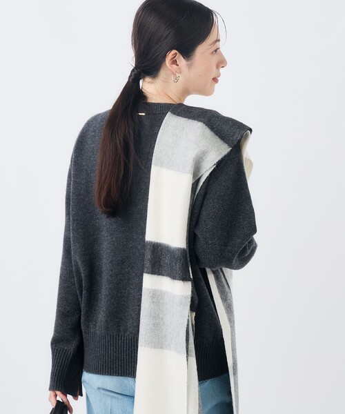 NOLLEY’S（ノーリーズ）の「【WEB＆店舗限定カラーあり】MUSICクルーネックプルオーバー（ニット/セーター・レディース・グレー系その他/チャコールグレー/ベビーピンク/ブルー系その他7/グレー系その他2・38）」の6枚目の写真