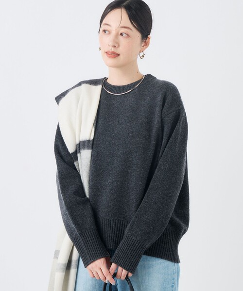 NOLLEY’S（ノーリーズ）の「【WEB＆店舗限定カラーあり】MUSICクルーネックプルオーバー（ニット/セーター・レディース・グレー系その他/チャコールグレー/ベビーピンク/ブルー系その他7/グレー系その他2・38）」の9枚目の写真