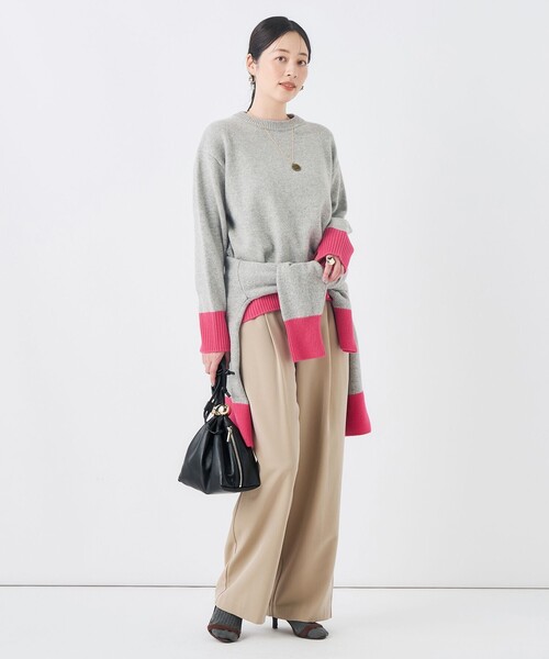 NOLLEY’S（ノーリーズ）の「【WEB＆店舗限定カラーあり】MUSICクルーネックプルオーバー（ニット/セーター・レディース・グレー系その他/チャコールグレー/ベビーピンク/ブルー系その他7/グレー系その他2・38）」の11枚目の写真