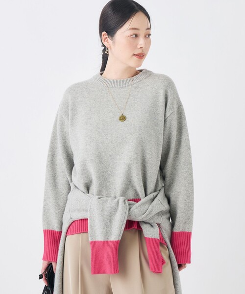 NOLLEY’S（ノーリーズ）の「【WEB＆店舗限定カラーあり】MUSICクルーネックプルオーバー（ニット/セーター・レディース・グレー系その他/チャコールグレー/ベビーピンク/ブルー系その他7/グレー系その他2・38）」の17枚目の写真