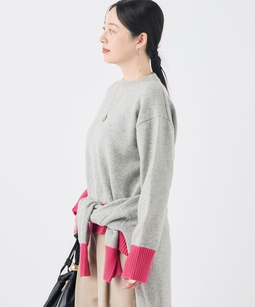 NOLLEY’S（ノーリーズ）の「【WEB＆店舗限定カラーあり】MUSICクルーネックプルオーバー（ニット/セーター・レディース・グレー系その他/チャコールグレー/ベビーピンク/ブルー系その他7/グレー系その他2・38）」の21枚目の写真