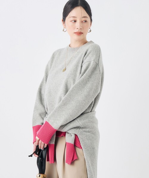 NOLLEY’S（ノーリーズ）の「【WEB＆店舗限定カラーあり】MUSICクルーネックプルオーバー（ニット/セーター・レディース・グレー系その他/チャコールグレー/ベビーピンク/ブルー系その他7/グレー系その他2・38）」の22枚目の写真