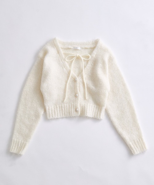 OLIVE des OLIVE（オリーブデオリーブ）の「キラキラカーディガン（カーディガン/ボレロ・レディース・サックスブルー/オフホワイト/ピンク/ブラック・FREE）」の16枚目の写真
