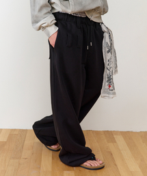 BELTED DETAIL SWEAT PANTS BLACK