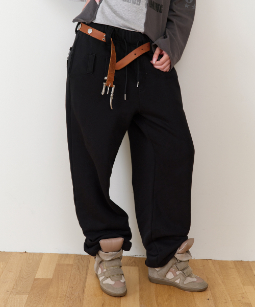 THEVINYLHOUSE（ザバイニルハウス）の「BELTED DETAIL SWEAT PANTS BLACK（スウェットパンツ・メンズ・その他・SMALL/MEDIUM/LARGE）」の3枚目の写真