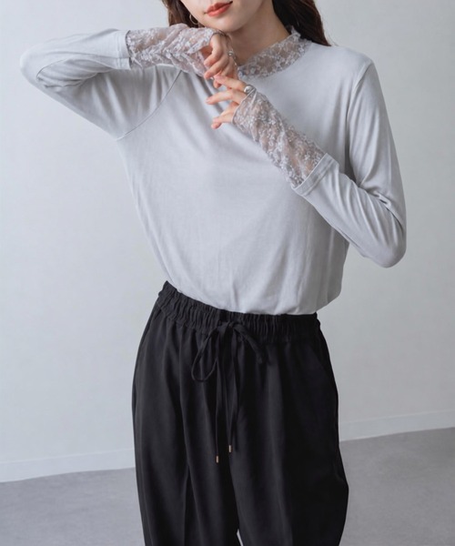 ANNA LUNA(アンナルナ)の「【ANNA LUNA】重ねる だけで今っぽい! レース タートル プルオーバー(Tシャツ/カットソー・レディース・ブラウン/ブラック/ホワイト/ライトグレー・MEDIUM)」の16枚目の写真