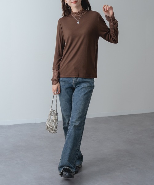 ANNA LUNA(アンナルナ)の「【ANNA LUNA】重ねる だけで今っぽい! レース タートル プルオーバー(Tシャツ/カットソー・レディース・ブラウン/ブラック/ホワイト/ライトグレー・MEDIUM)」の20枚目の写真