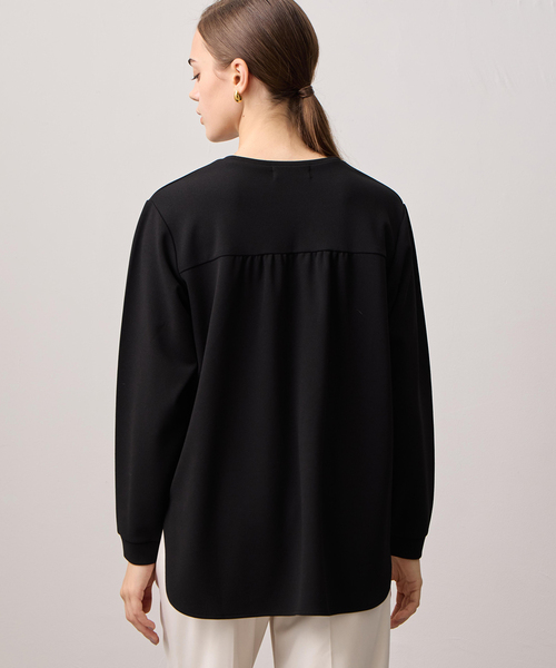 LE SOUK HOLIDAY(ルスークホリデー)の「ジョーゼットカットソーTブラウス(Tシャツ/カットソー・レディース・ブラック/オフホワイト・M/L)」の6枚目の写真