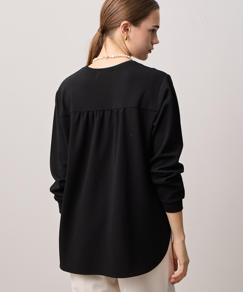 LE SOUK HOLIDAY(ルスークホリデー)の「ジョーゼットカットソーTブラウス(Tシャツ/カットソー・レディース・ブラック/オフホワイト・M/L)」の7枚目の写真