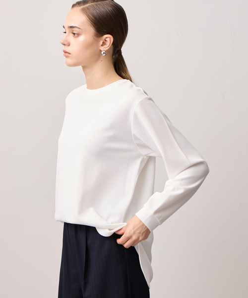 LE SOUK HOLIDAY(ルスークホリデー)の「ジョーゼットカットソーTブラウス(Tシャツ/カットソー・レディース・ブラック/オフホワイト・M/L)」の12枚目の写真