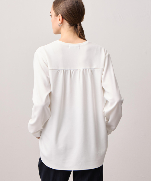 LE SOUK HOLIDAY(ルスークホリデー)の「ジョーゼットカットソーTブラウス(Tシャツ/カットソー・レディース・ブラック/オフホワイト・M/L)」の14枚目の写真