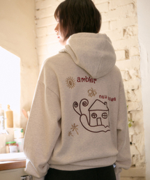 SNAIL NEW HOME グラフィックフードTシャツ AHP1314 (オートミール)