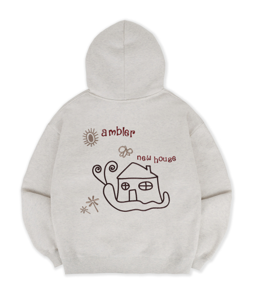 ambler(エムブラー)の「SNAIL NEW HOME グラフィックフードTシャツ AHP1314 (オートミール)(パーカー・レディース・その他・M/S/L)」の2枚目の写真