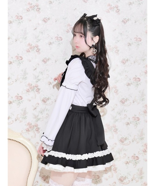 NOEMIE(ノエミー)の「エプロンライクビッグリボンジャンスカ(ジャンパースカート・レディース・ブラック/A/サックスブルー/ピンク・M)」の12枚目の写真