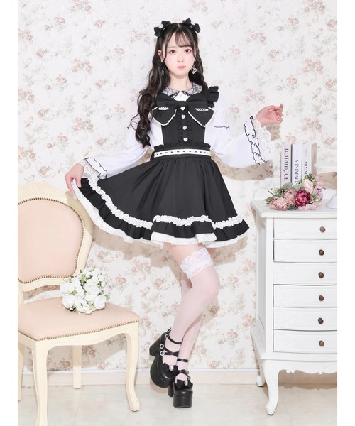NOEMIE(ノエミー)の「エプロンライクビッグリボンジャンスカ(ジャンパースカート・レディース・ブラック/A/サックスブルー/ピンク・M)」の14枚目の写真