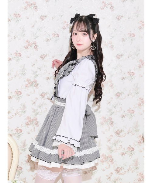 NOEMIE(ノエミー)の「エプロンライクビッグリボンジャンスカ(ジャンパースカート・レディース・ブラック/A/サックスブルー/ピンク・M)」の15枚目の写真