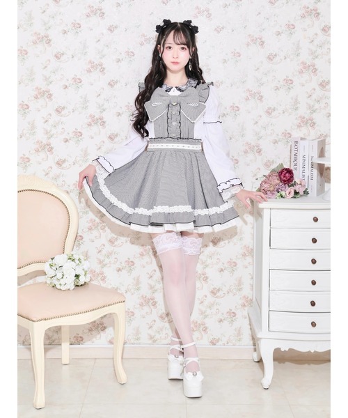 NOEMIE(ノエミー)の「エプロンライクビッグリボンジャンスカ(ジャンパースカート・レディース・ブラック/A/サックスブルー/ピンク・M)」の17枚目の写真