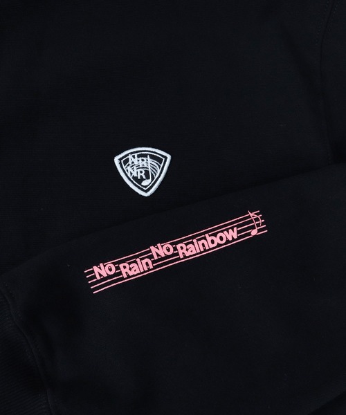 No Rain No Rainbow(ノーレインノーレインボー)の「msw1944- 12oz brushed lining trainer (musical note print ) クルーネックススウェット(NR26W-12)(スウェット・メンズ・アッシュ/ブラック×ピンク/ブラック×ホワイト・M/S/L/XL)」の19枚目の写真
