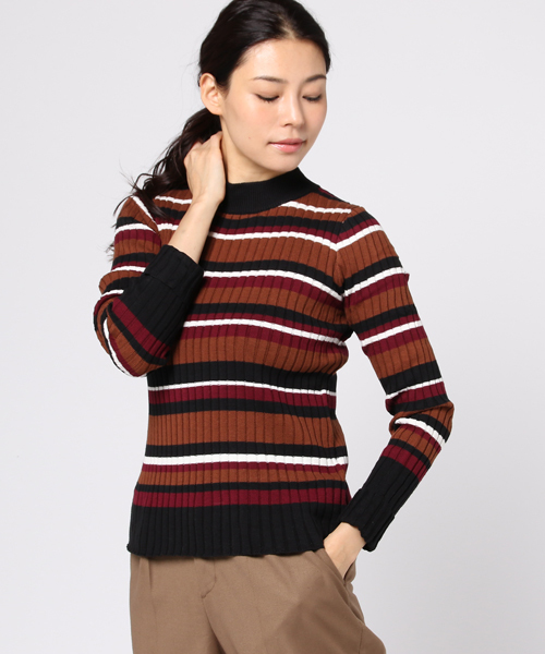 SpRay（スプレイ）の「マルチボーダーハイネック（ニット/セーター