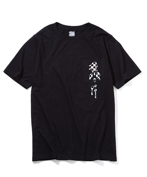 NUMBER (N)INE(ナンバーナイン)の「POCKET T-SHIRT_CHECKERD FALG(Tシャツ/カットソー・メンズ・ホワイト/ブラック・3/2/4)」の1枚目の写真