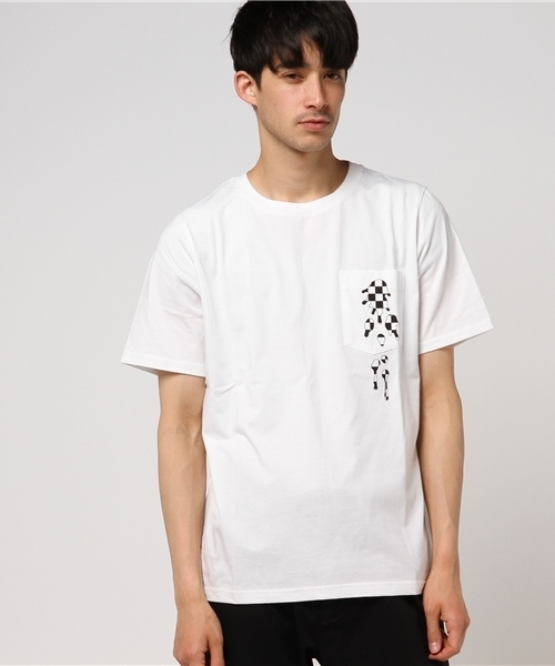 NUMBER (N)INE(ナンバーナイン)の「POCKET T-SHIRT_CHECKERD FALG(Tシャツ/カットソー・メンズ・ホワイト/ブラック・3/2/4)」の3枚目の写真