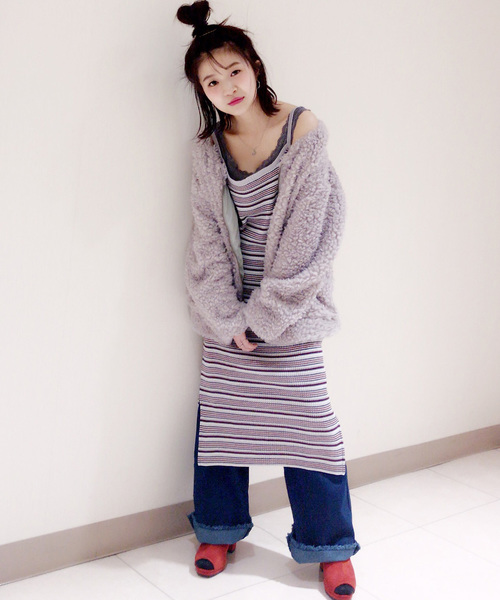 archives(アルシーヴ)の「【WEB限定】ボアブルゾン(ブルゾン・レディース・ブラック/ワイン/ピンク/グレー・MEDIUM)」の6枚目の写真