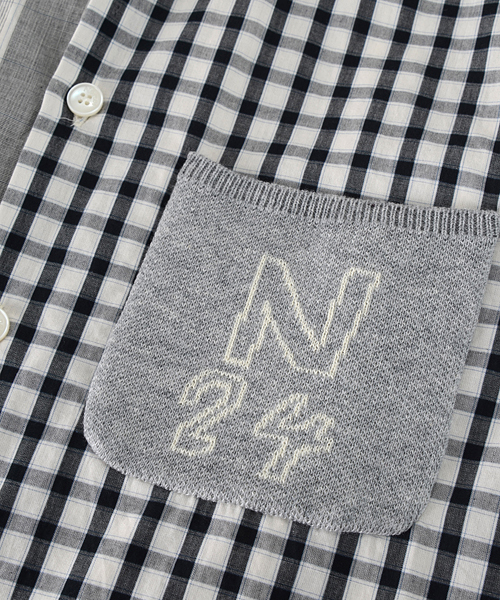 Ne-net（ネネット）の「S ニットポッケシャツ（シャツ/ブラウス・レディース・ベージュ/ブラック/ライトグリーン・02/03）」の9枚目の写真