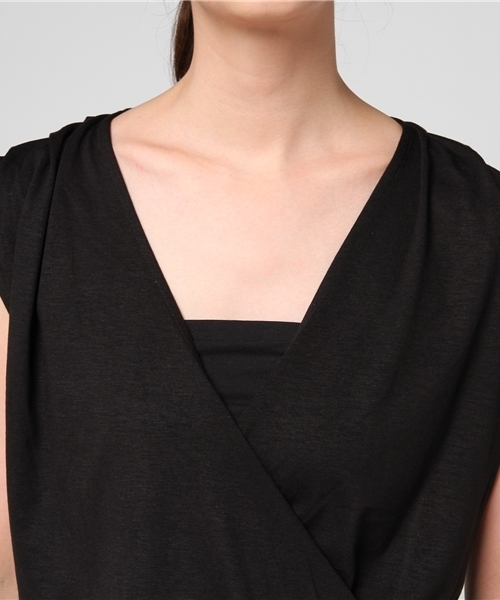 EGOIST（エゴイスト）の「カシュクールショートオールインワン1（つなぎ/オールインワン・レディース・ブラック/グレー・FREE）」の7枚目の写真