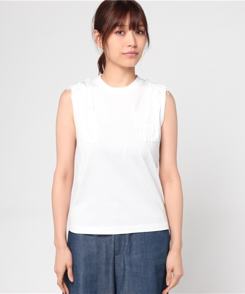 FACETASM（ファセッタズム）の「【FACETASM/ファセッタズム】 FRINGE TANK TOP：タンクトップ#（タンクトップ・レディース・ブラック/ホワイト・SMALL）」の9枚目の写真