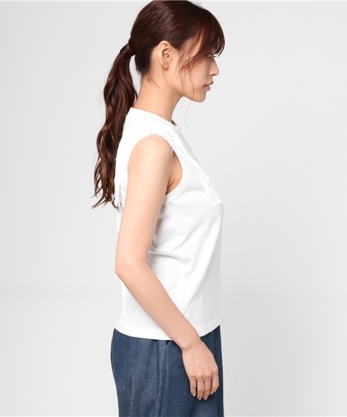 FACETASM（ファセッタズム）の「【FACETASM/ファセッタズム】 FRINGE TANK TOP：タンクトップ#（タンクトップ・レディース・ブラック/ホワイト・SMALL）」の8枚目の写真