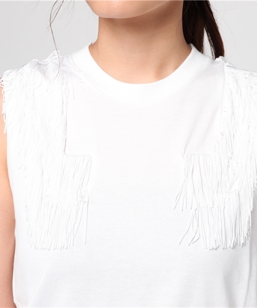 FACETASM（ファセッタズム）の「【FACETASM/ファセッタズム】 FRINGE TANK TOP：タンクトップ#（タンクトップ・レディース・ブラック/ホワイト・SMALL）」の6枚目の写真