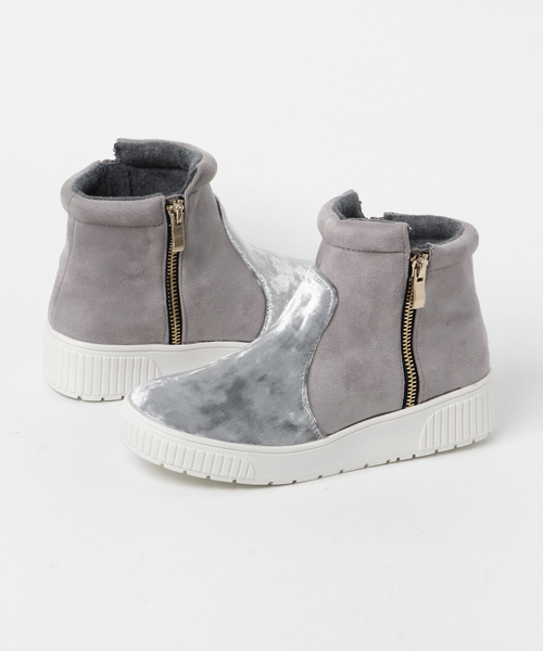 Noubel Voug Relax（ヌーベルヴォーグリラックス）の「ホワイトラバーサイドジッパーショートブーツ（ブーツ・レディース・ブラック/グレー/ブラウン系その他・LL/S/M/L）」の9枚目の写真