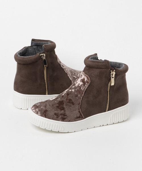 Noubel Voug Relax（ヌーベルヴォーグリラックス）の「ホワイトラバーサイドジッパーショートブーツ（ブーツ・レディース・ブラック/グレー/ブラウン系その他・LL/S/M/L）」の8枚目の写真