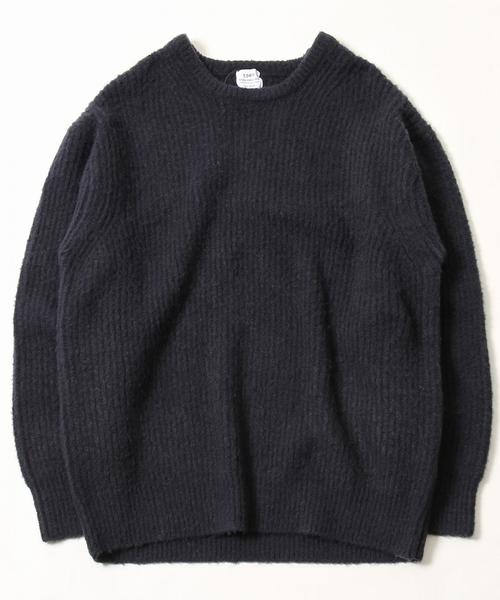 coen（コーエン）の「ストレッチ畦編みクルーネックニット（ニット/セーター・メンズ・Brick /ネイビー/ダークグレー/グレー・LARGE/MEDIUM/X-LARGE/SMALL）」の4枚目の写真
