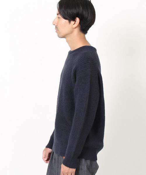 coen（コーエン）の「ストレッチ畦編みクルーネックニット（ニット/セーター・メンズ・Brick /ネイビー/ダークグレー/グレー・LARGE/MEDIUM/X-LARGE/SMALL）」の11枚目の写真