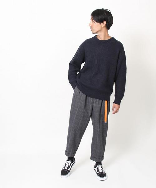 coen（コーエン）の「ストレッチ畦編みクルーネックニット（ニット/セーター・メンズ・Brick /ネイビー/ダークグレー/グレー・LARGE/MEDIUM/X-LARGE/SMALL）」の13枚目の写真