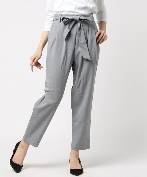 LOWRYS FARM（ローリーズファーム）の「タックリボンテーパードパンツ　782867（その他パンツ・レディース・チェック/ネイビー/ブラック/グレー/ブルー・LARGE/MEDIUM）」の9枚目の写真