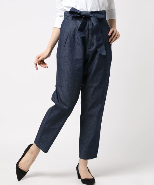 LOWRYS FARM（ローリーズファーム）の「タックリボンテーパードパンツ　782867（その他パンツ・レディース・チェック/ネイビー/ブラック/グレー/ブルー・LARGE/MEDIUM）」の10枚目の写真