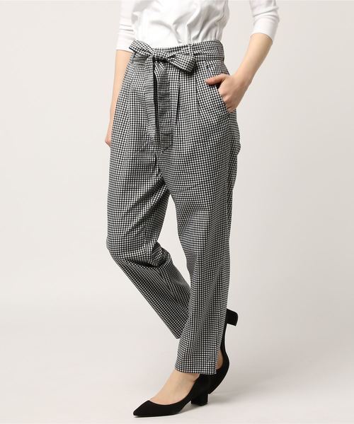 LOWRYS FARM（ローリーズファーム）の「タックリボンテーパードパンツ　782867（その他パンツ・レディース・チェック/ネイビー/ブラック/グレー/ブルー・LARGE/MEDIUM）」の5枚目の写真