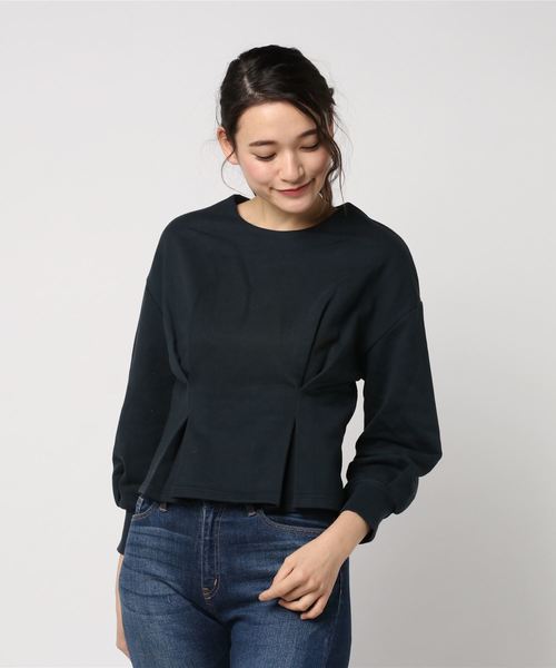 Cheek(チーク)の「裏毛タックプルオーバー(Tシャツ/カットソー・レディース・ネイビー/ピンクベージュ/グレー・MEDIUM)」の2枚目の写真