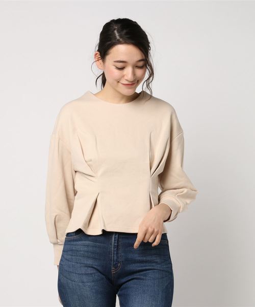 Cheek(チーク)の「裏毛タックプルオーバー(Tシャツ/カットソー・レディース・ネイビー/ピンクベージュ/グレー・MEDIUM)」の3枚目の写真